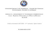 Université Hassan II de Casablanca – Faculté des Sciences Économiques, Sociales & Juridiques MODULE 21. MANAGEMENT ET TECHNIQUES COMMERCIALES Cours : S.