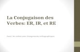 La Conjugaison des Verbes: ER, IR, et RE Aussi, les verbes avec changements orthographiques.
