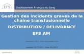 Gestion des incidents graves de la chaine transfusionnelle DISTRIBUTION / DELIVRANCE EFS AM Isabelle DETTORI / Lilian BOISSY Rencontres TACT : Arles 30.