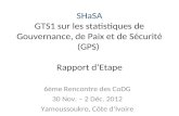 6ème Rencontre des CoDG 30 Nov. – 2 Déc. 2012 Yamoussoukro, Côte dIvoire SHaSA GTS1 sur les statistiques de Gouvernance, de Paix et de Sécurité (GPS) Rapport.