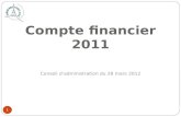 1 1 Compte financier 2011 Conseil dadministration du 28 mars 2012.