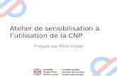 Atelier de sensibilisation à lutilisation de la CNP Préparé par RDA Global.