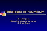Pathologies de laluminium G Lasfargues Médecine et Santé au travail CHU de Tours.
