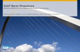 SAP Best Practices Meilleures pratiques pour les industries prépackagées et transversales Donnez un bon départ à vos implémentations avec SAP Best Practices