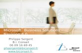 Microsoft ® Business Solutions - Navision 4.0 Philippe Sergent B.I. Conseil 06 09 16 69 45 phsergent@