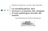 Observatoire Local de Santé : La mobilisation des acteurs à toutes les étapes dune politique locale de santé. Cyril Michaud et Perrine Demeaux MAIRIE DE.
