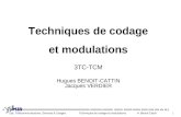Dpt. Télécommunications, Services & Usages Techniques de codage et modulations H. Benoit-Cattin 1 Techniques de codage et modulations 3TC-TCM Hugues BENOIT-CATTIN.