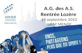 A.G. des A.S. Rentrée Lozère 19 septembre 2012 IUFM MENDE 1.