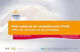 Pôle national de compétences FOAD Formation Ouverte et A Distance Pôle national de compétences FOAD Offre de services et de formation Année scolaire 2011/2012.