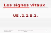 Les signes vitaux UE.2.2.S.1. Promotion 2010-2013 - Septembre 2010 P.ESCOFFIER Cadre formateur IFSI SAINTES 1.