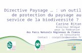 Directive Paysage … : un outil de protection du paysage au service de la biodiversité ? Carine Ritan Directeur Délégué pour la Fédération des Parcs Naturels.