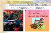 Les vignobles et les vins de la vallée du Rhône Présentation des vignobles de la vallée du Rhône La vallée du Rhône Eric & Frédérique La vallée du Rhône.
