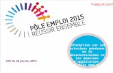 Information sur les principes généraux de la déconcentration et les domaines dapplication à Pôle emploi CCE du 28 janvier 2013 Document de travail.