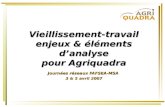 Vieillissement-travail enjeux & éléments danalyse pour Agriquadra Journées réseaux FAFSEA-MSA 3 & 5 avril 2007.