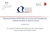 Expérimentations DGOS-INCa du parcours personnalisé des patients pendant et après le cancer 4 octobre 2012 3° Congrès National des Réseaux de cancérologie.