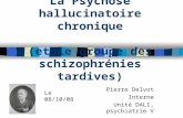 La Psychose hallucinatoire chronique (et le groupe des schizophrénies tardives) Pierre Delvot Interne Unité DALI, psychiatrie V Le 08/10/08.