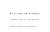 Evaluation de la douleur Module douleur / soins palliatifs Charles Van Der Meulen.Anesthésie.BUR.