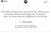 C. Boulanger IJL – Electrochimie des Matériaux – Université de Lorraine– Metz, France Université de Lorraine– Metz, France Procédé dextraction sélective.