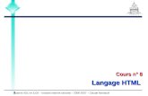 Masters IIGLI et ILGII – Intranet internet extranet – 2006-2007 – Claude Montacié 1 Cours n° 8 Langage HTML.