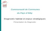 Communauté de Communes du Pays dAlby Diagnostic habitat et enjeux stratégiques Présentation du Diagnostic.