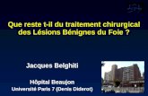 Que reste t-il du traitement chirurgical des Lésions Bénignes du Foie ? Jacques Belghiti Hôpital Beaujon Université Paris 7 (Denis Diderot)
