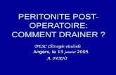 PERITONITE POST- OPERATOIRE: COMMENT DRAINER ? DESC Chirurgie viscérale Angers, le 13 janvier 2005 A. FERHI.