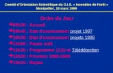 Comité dOrientation Scientifique du G.I.S. « Incendies de Forêt » Montpellier, 18 mars 1999 Ordre du Jour 09h30 : Accueil 09h45 : Etat davancement projet.