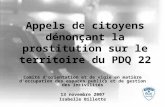 Appels de citoyens dénonçant la prostitution sur le territoire du PDQ 22 Comité d'orientation et de vigie en matière d'occupation des espaces publics et.