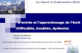 - Lentrée et lapprentissage de lécrit -Difficultés, troubles, dyslexies Le Havre le 8 décembre 2010 Laboratoire des Sciences de lEducation Université Grenoble.
