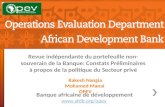 Revue indépendante du portefeuille non- souverain de la Banque: Constats Préliminaires à propos de la politique du Secteur privé Banque africaine de développement.