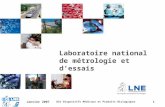 Janvier 2007 DIU Dispositifs Médicaux et Produits Biologiques 1 Laboratoire national de métrologie et dessais.