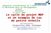 Le cycle du projet MDP et un exemple de cas de petite échelle Séminaire international de lIEPF Le Mécanisme pour un développement propre Montréal 6 avril.
