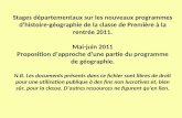 Stages départementaux sur les nouveaux programmes dhistoire-géographie de la classe de Première à la rentrée 2011. Mai-juin 2011 Proposition dapproche.