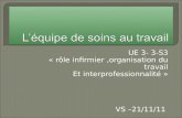 UE 3- 3-S3 « rôle infirmier,organisation du travail Et interprofessionnalité » VS –21/11/11.
