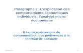 Paragraphe 2: Lexplication des comportements économiques individuels: lanalyse micro- économique JP BIASUTTI1Microéconomie - consommateur I) La micro-économie.