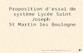 ESSAIS DE SYSTEMES REVERSIBILITE AXE X ou Z 1 Proposition dessai de système Lycée Saint Joseph St Martin les Boulogne.