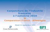 Conjoncture de lindustrie française à lautomne 2010 & Comparaison France - Allemagne Mardi 21 septembre 2010.