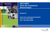DRT 6903 Droit du commerce électronique Cours 8 Droit de la cyberconsommation Jeudi 19 octobre 2006 16h – 19h salle B-3240 © Vincent Gautrais.