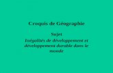 Croquis de Géographie Sujet Inégalités de développement et développement durable dans le monde.