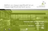 D©finir un risque significatif et un risque significativement accru Katrien Van Eerdenbrugh 20-01-2011 Anvers â€“ atelier CIE