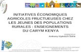 16/06/2010 Anthony Kipkoech Saina INITIATIVES ÉCONOMIQUES AGRICOLES FRUCTUEUSES CHEZ LES JEUNES DES POPULATIONS RURALES : ENSEIGNEMENTS DU CARYM KENYA.