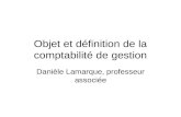 Objet et définition de la comptabilité de gestion Danièle Lamarque, professeur associée.
