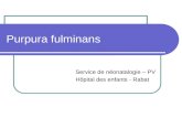 Purpura fulminans Service de néonatalogie – PV Hôpital des enfants - Rabat