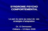 Syndromes psycho comportementaux Le pari du sens au cœur de ces stratégies dadaptation Dr. G Demoures Orléans – 13 Mars 2009 SYNDROME PSYCHO COMPORTEMENTAL.