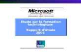 Étude sur la formation technologique Rapport détude 2002.