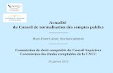 Actualité du Conseil de normalisation des comptes publics __________ Marie-Pierre Calmel, Secrétaire générale __________ Commission de droit comptable.