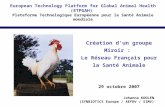 Création dun groupe Miroir : Le Réseau Français pour la Santé Animale 29 octobre 2007 European Technology Platform for Global Animal Health (ETPGAH) Plateforme.