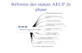 Réforme des statuts AECP 2e phase. Bilan de la première phase.