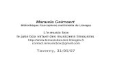Manuela Geirnaert Bibliothèque francophone multimédia de Limoges L'e-music box le juke box virtuel des musiciens limousins .