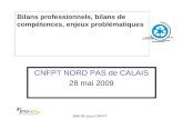 JMA RH pour CNFPT CNFPT NORD PAS de CALAIS 28 mai 2009 Bilans professionnels, bilans de compétences, enjeux problématiques.
